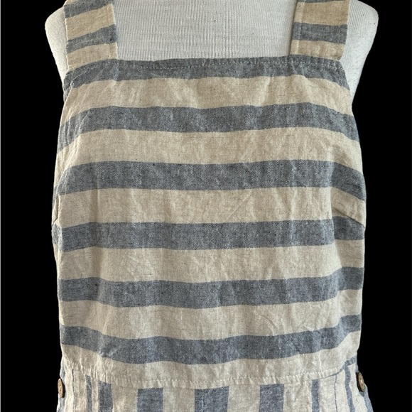 Altar’d State Jumpsuit Romper Blue White Stripe Linen Blend - Picture 3 of 7